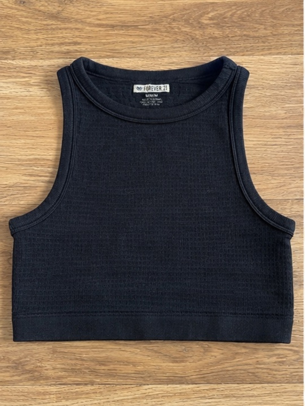 Forever 21 Black Ribbed Cropped Tank for Kids